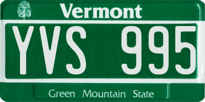 VT license plate YVS995