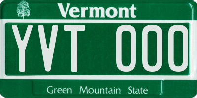 VT license plate YVT000