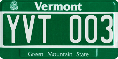 VT license plate YVT003