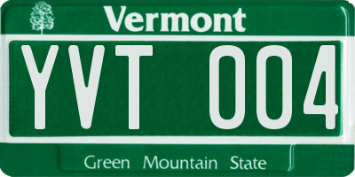 VT license plate YVT004