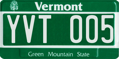 VT license plate YVT005