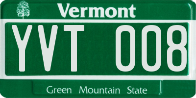 VT license plate YVT008