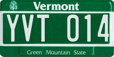 VT license plate YVT014