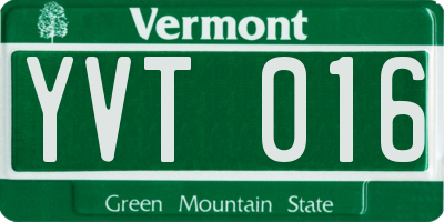 VT license plate YVT016
