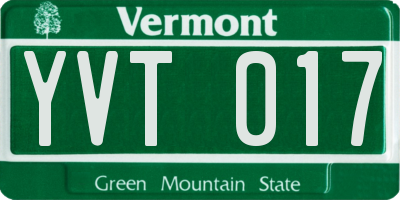 VT license plate YVT017