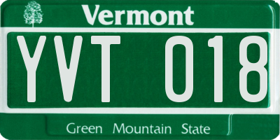 VT license plate YVT018