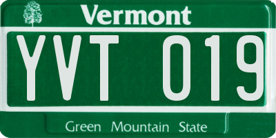 VT license plate YVT019