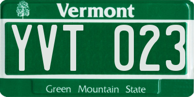 VT license plate YVT023