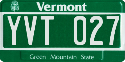 VT license plate YVT027