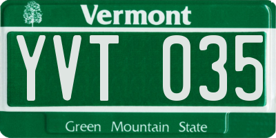 VT license plate YVT035