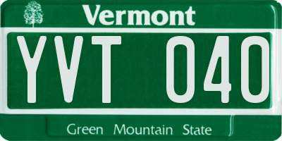VT license plate YVT040