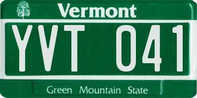 VT license plate YVT041