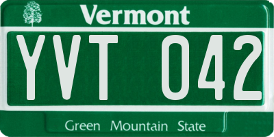 VT license plate YVT042