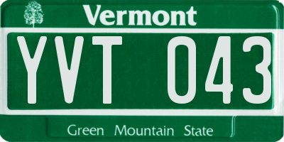 VT license plate YVT043