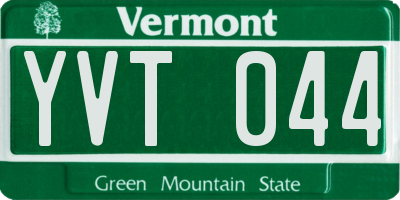 VT license plate YVT044