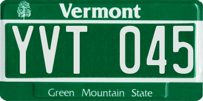 VT license plate YVT045