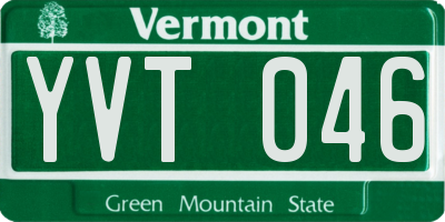VT license plate YVT046