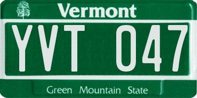 VT license plate YVT047
