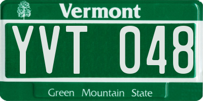 VT license plate YVT048