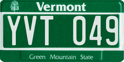 VT license plate YVT049