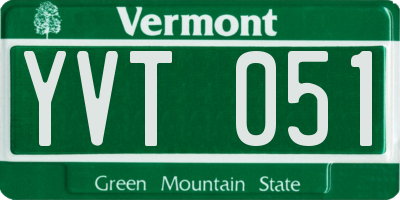 VT license plate YVT051