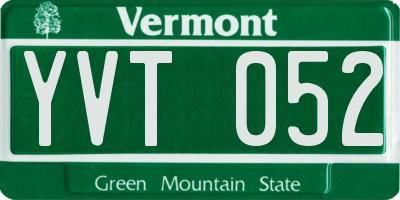 VT license plate YVT052