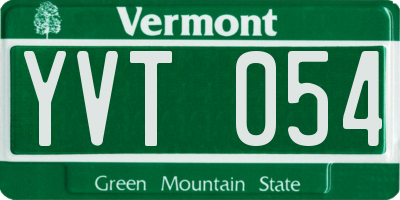 VT license plate YVT054