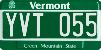 VT license plate YVT055