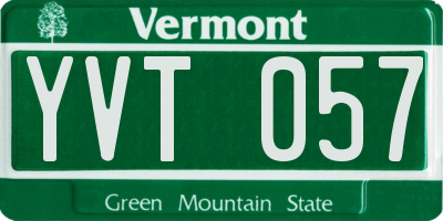 VT license plate YVT057