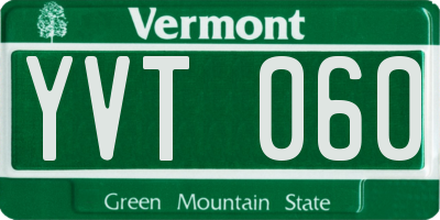 VT license plate YVT060