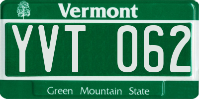 VT license plate YVT062