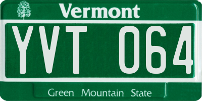 VT license plate YVT064