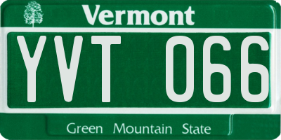 VT license plate YVT066