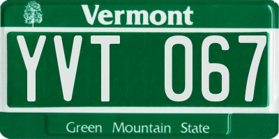 VT license plate YVT067