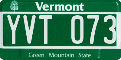 VT license plate YVT073