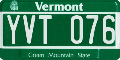 VT license plate YVT076