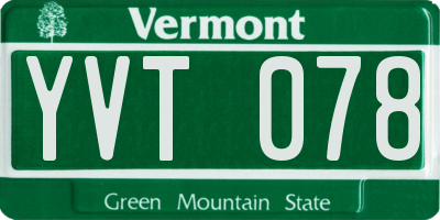 VT license plate YVT078