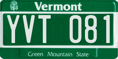 VT license plate YVT081