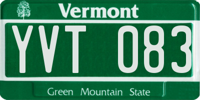 VT license plate YVT083