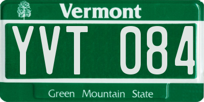 VT license plate YVT084