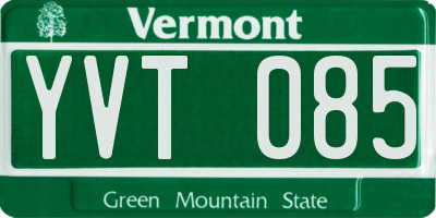 VT license plate YVT085