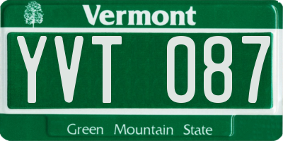VT license plate YVT087