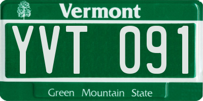 VT license plate YVT091