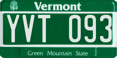 VT license plate YVT093