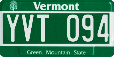 VT license plate YVT094
