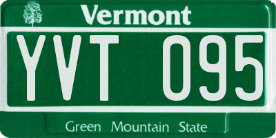 VT license plate YVT095