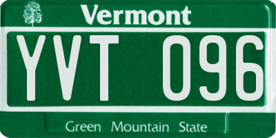 VT license plate YVT096