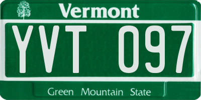 VT license plate YVT097