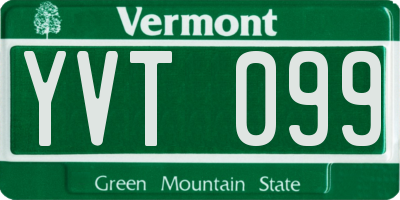 VT license plate YVT099