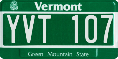 VT license plate YVT107